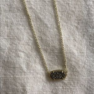 Kendra Scott Elisa Gold/platinum drusy necklace